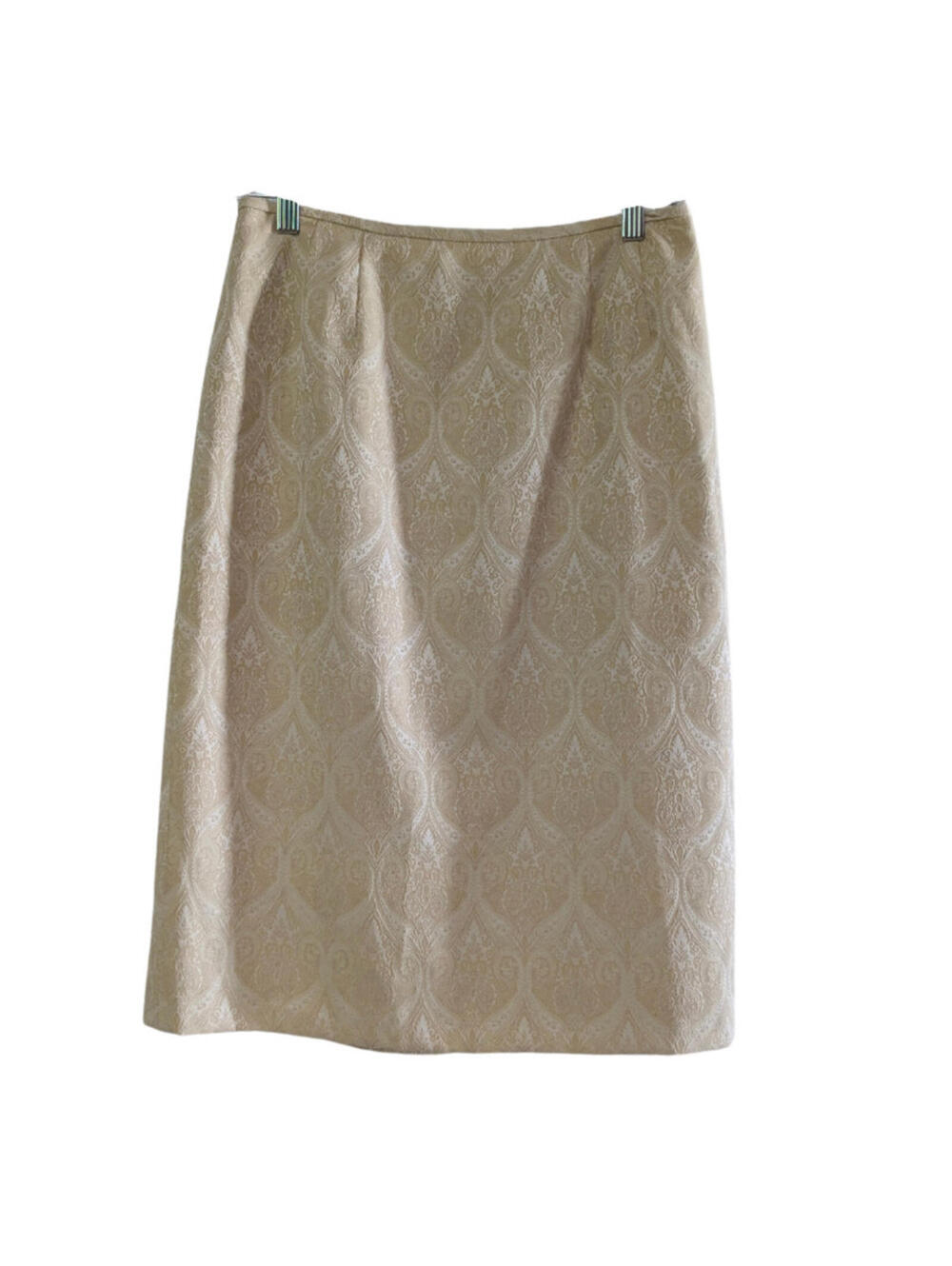 Kasper Le Suit Women's Beige Gold Floral Skirt, Suit Separate, Size 10